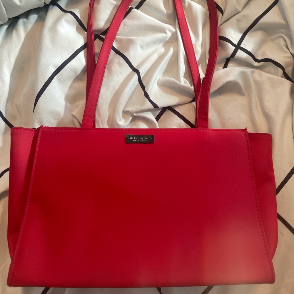 red kate spade tote bag